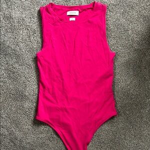 Babaton Hot Pink Sleeveless Bodysuit